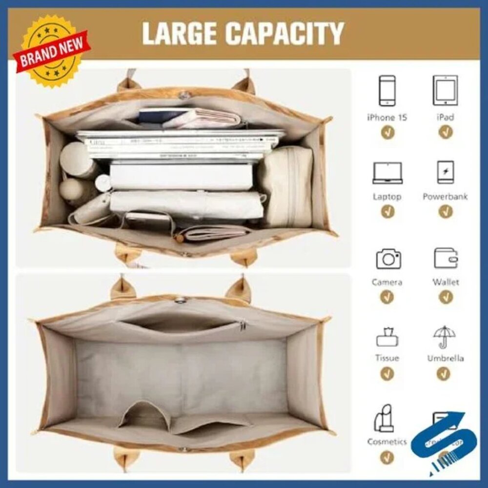 Women’s‎ Viral PVC Laminated Kraft Paper Tote Shopping Bag (Large) NEW!!!! - Picture 7 of 9